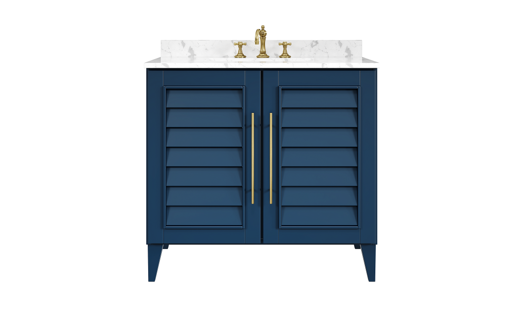 Louvered door vanity